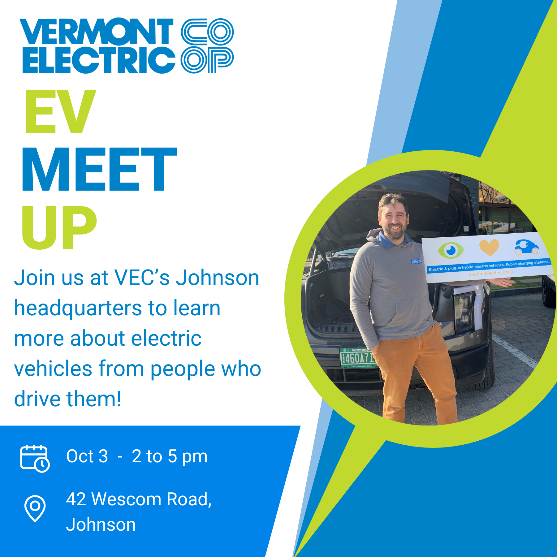 EV Meet up Set for Oct 3 at VEC in Johnson